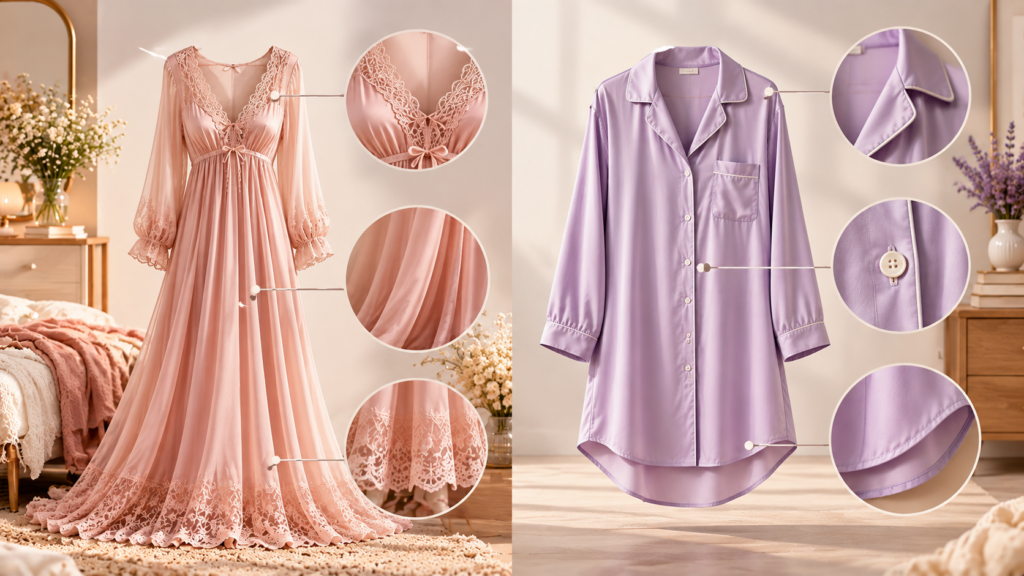 nightgown vs nightshirt image
