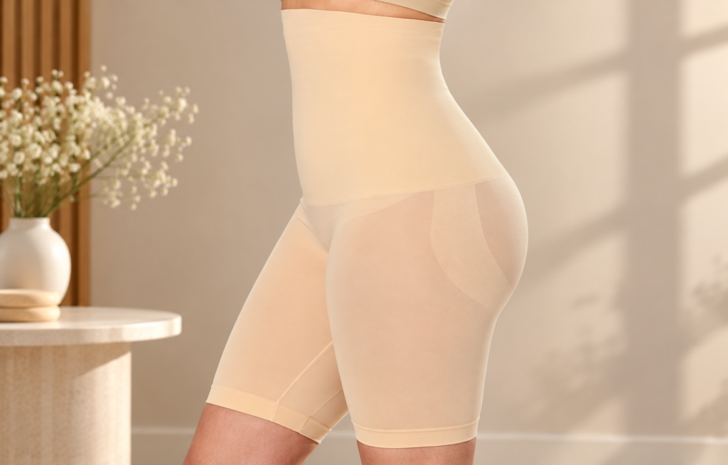 High-waisted tummy-control shorts with thigh coverage | nightie wear