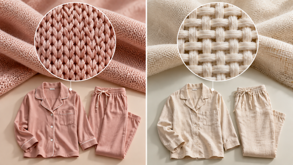 Knit vs Woven Comparison image | Nightie Wear
