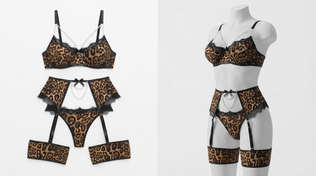 Aranmei Fishnet 4-Piece Lingerie Set