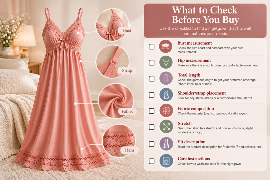 Nightgown Shopping Checklist Guide