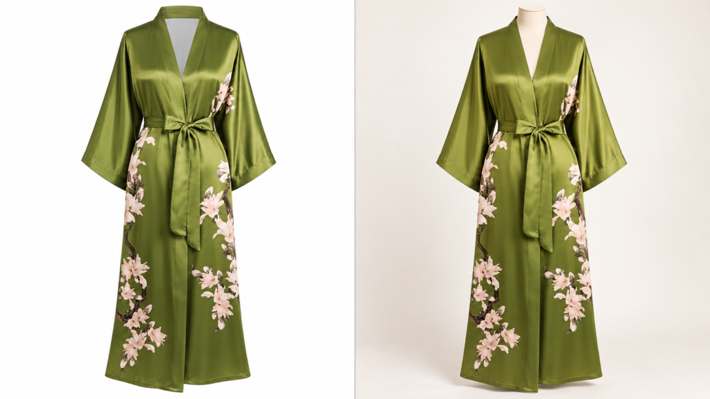 BABEYOND Floral Satin Kimono Robe